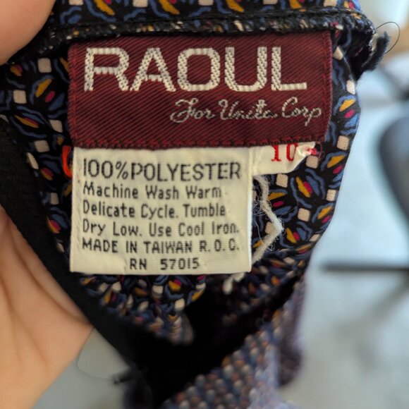 Vintage 70s Raoul Long Sleeve Collared Dress, Large - Picture 5 of 5